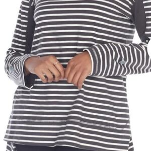 Neon Buddha Black and White Striped Top